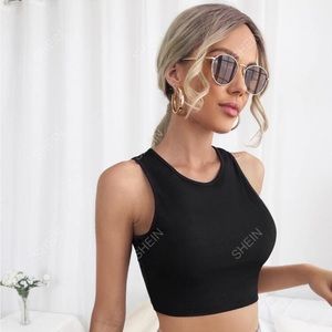 5/$25 SHEIN Crop Rib-Knit Tank Top